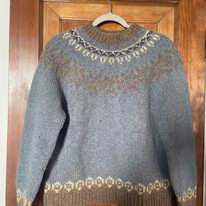 Blue and Brown Women's Sweater